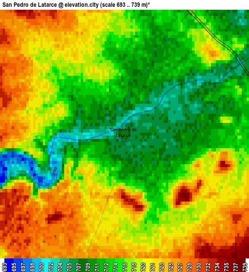 San Pedro de Latarce elevation map