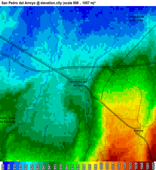 San Pedro del Arroyo elevation map