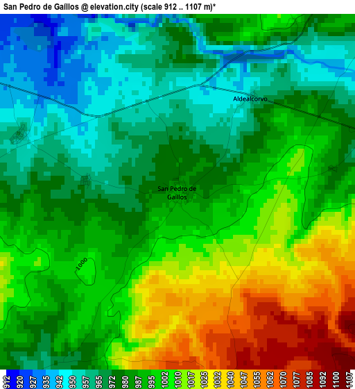 San Pedro de Gaíllos elevation map