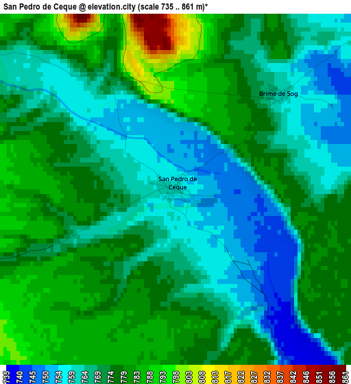 San Pedro de Ceque elevation map