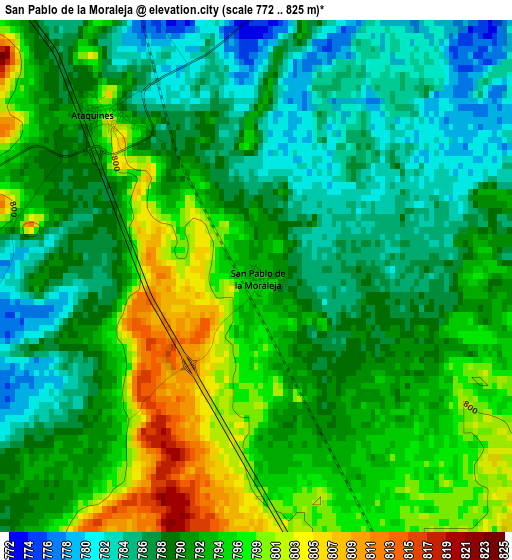 San Pablo de la Moraleja elevation map