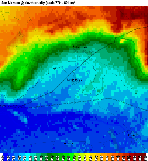 San Morales elevation map