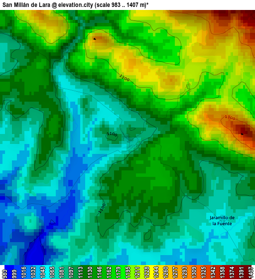 San Millán de Lara elevation map