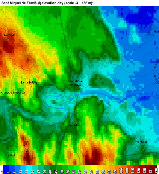 Sant Miquel de Fluvià elevation map