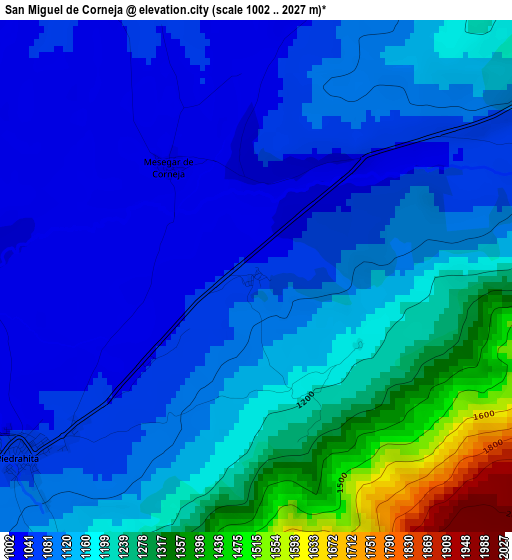 San Miguel de Corneja elevation map