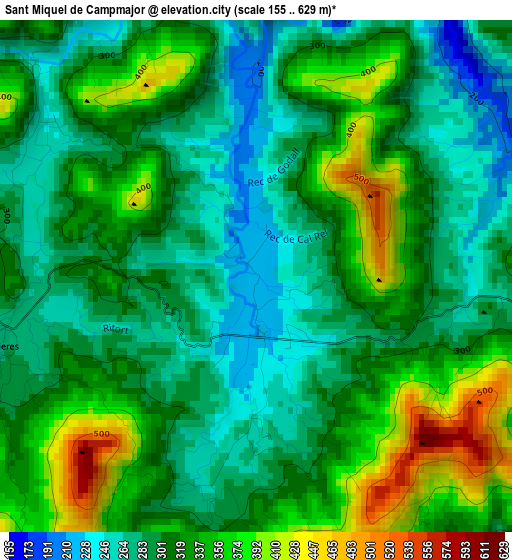 Sant Miquel de Campmajor elevation map