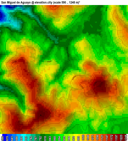 San Miguel de Aguayo elevation map