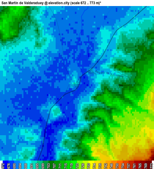 San Martín de Valderaduey elevation map