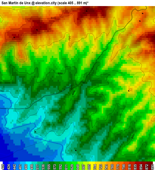 San Martín de Unx elevation map