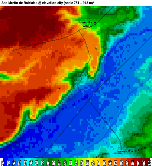 San Martín de Rubiales elevation map