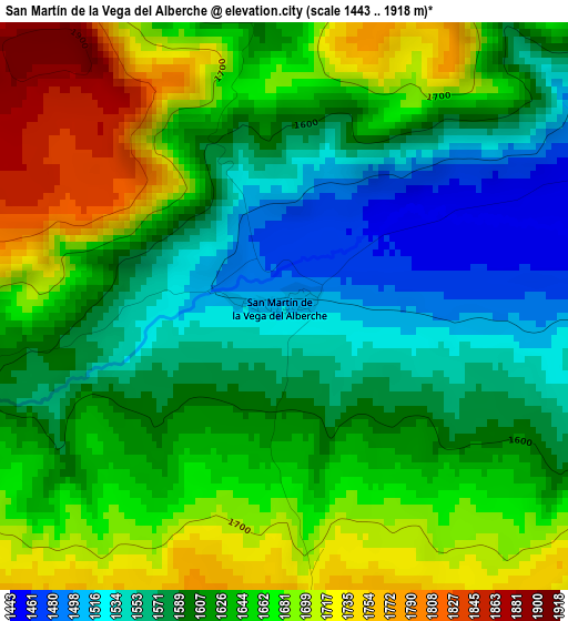 San Martín de la Vega del Alberche elevation map