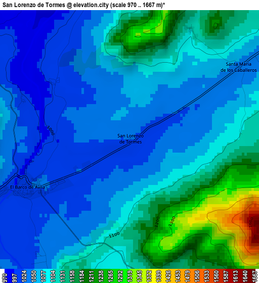 San Lorenzo de Tormes elevation map