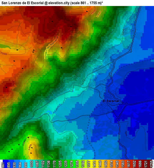 San Lorenzo de El Escorial elevation map