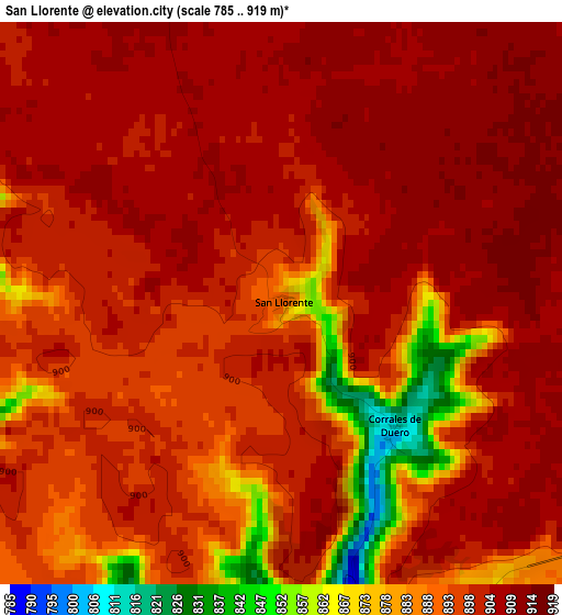 San Llorente elevation map