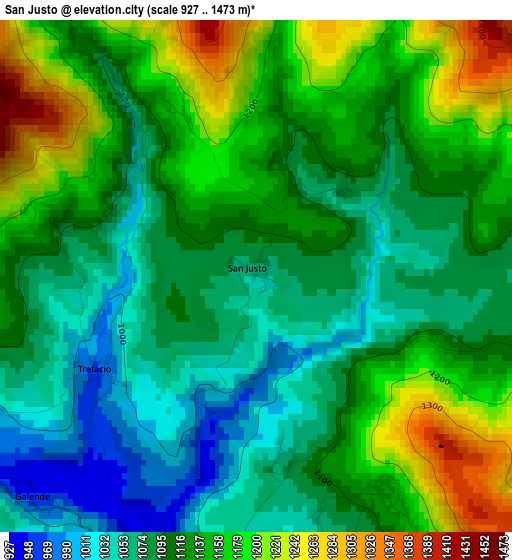 San Justo elevation map