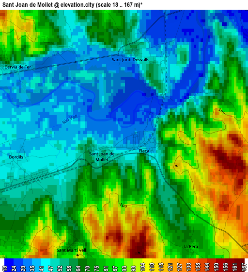 Sant Joan de Mollet elevation map