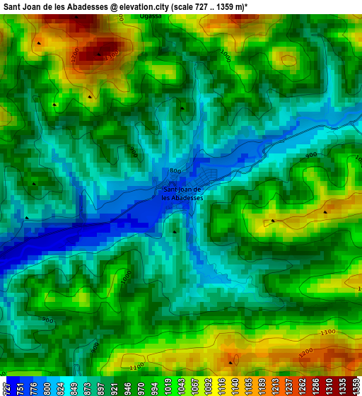 Sant Joan de les Abadesses elevation map