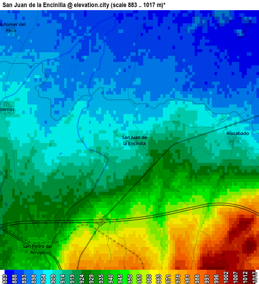 San Juan de la Encinilla elevation map