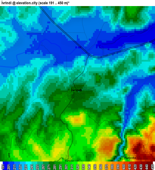 İvrindi elevation map