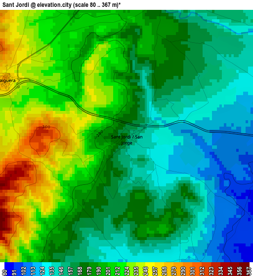 Sant Jordi elevation map