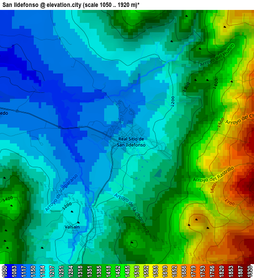 San Ildefonso elevation map