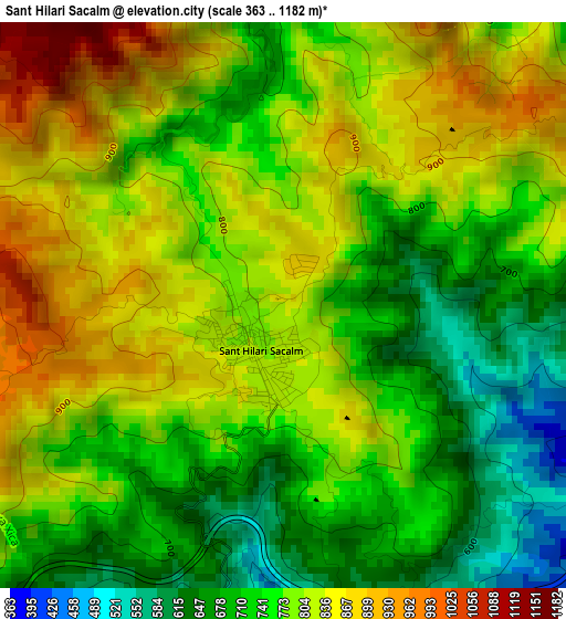 Sant Hilari Sacalm elevation map