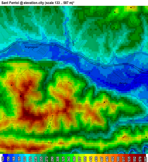 Sant Ferriol elevation map