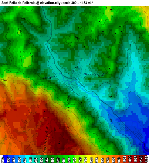 Sant Feliu de Pallerols elevation map