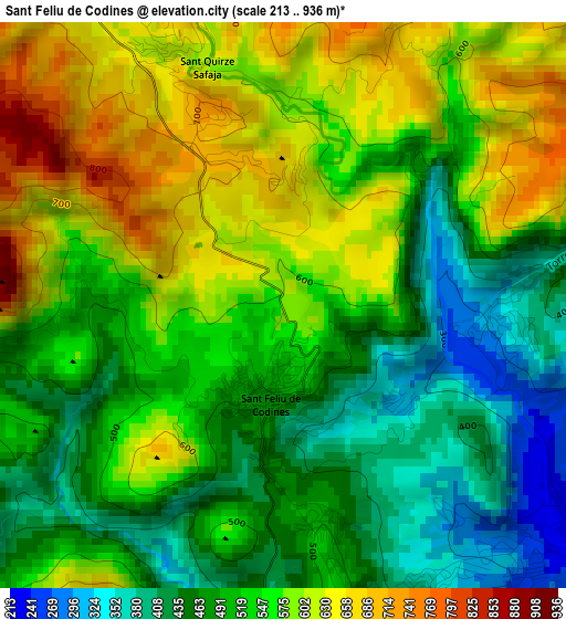 Sant Feliu de Codines elevation map