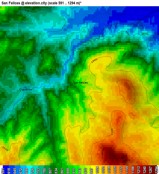 San Felices elevation map