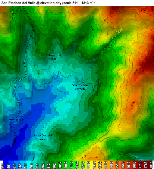 San Esteban del Valle elevation map