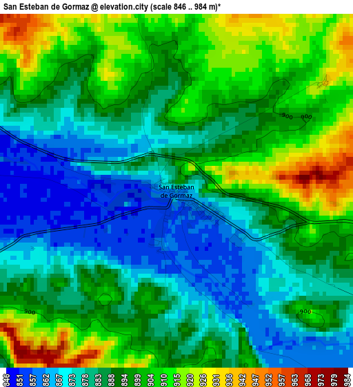 San Esteban de Gormaz elevation map