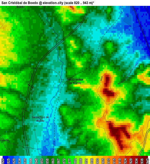 San Cristóbal de Boedo elevation map