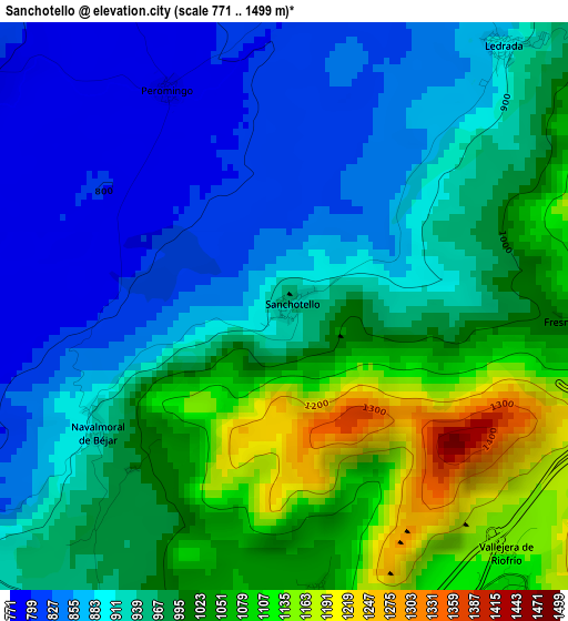 Sanchotello elevation map