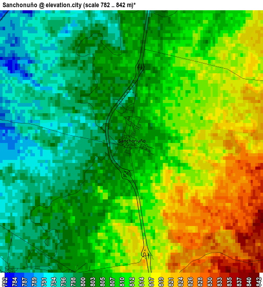 Sanchonuño elevation map