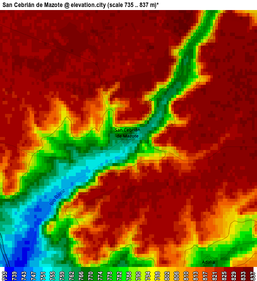 San Cebrián de Mazote elevation map