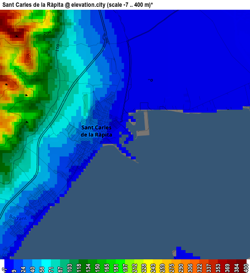 Sant Carles de la Ràpita elevation map
