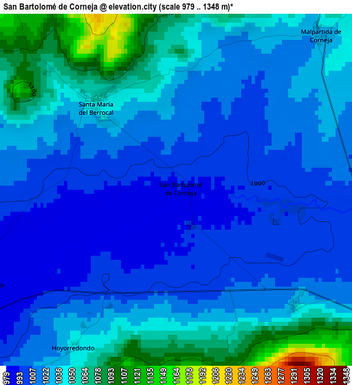 San Bartolomé de Corneja elevation map