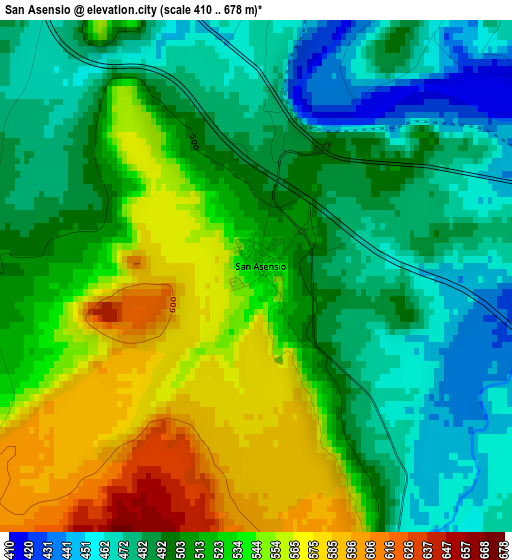 San Asensio elevation map