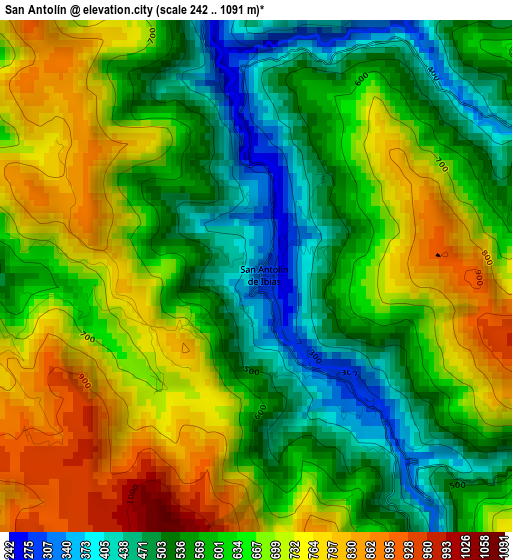 San Antolín elevation map