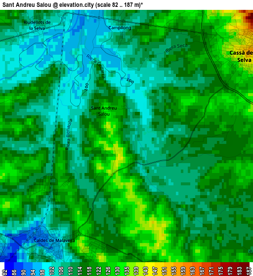 Sant Andreu Salou elevation map