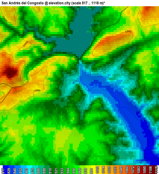 San Andrés del Congosto elevation map