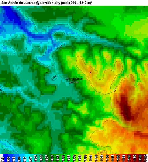 San Adrián de Juarros elevation map