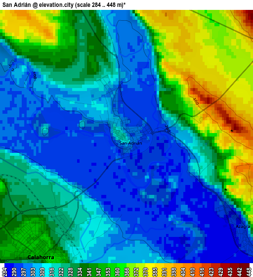 San Adrián elevation map