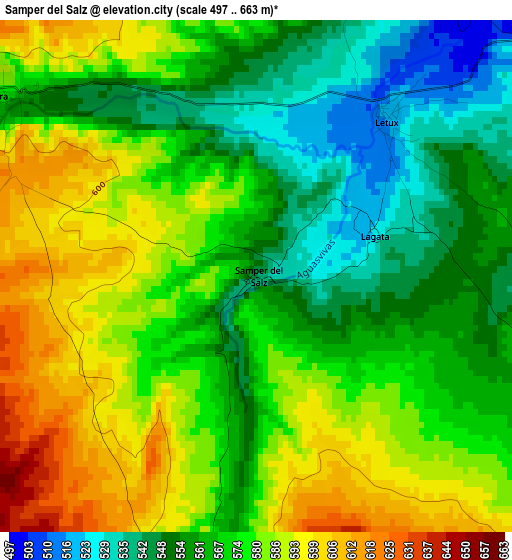 Samper del Salz elevation map