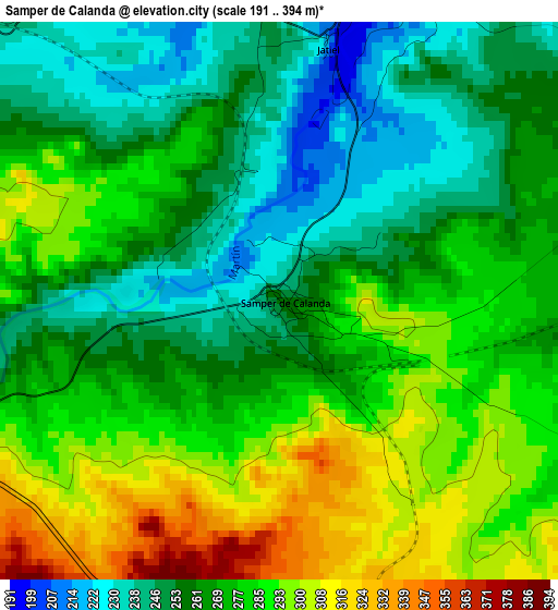 Samper de Calanda elevation map