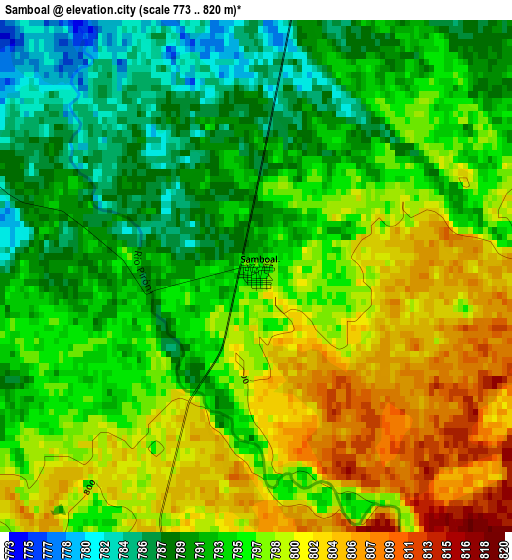 Samboal elevation map