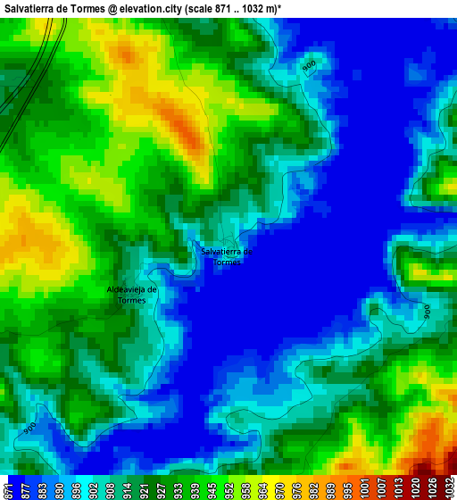 Salvatierra de Tormes elevation map