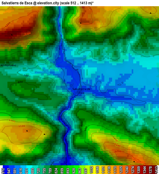 Salvatierra de Esca elevation map