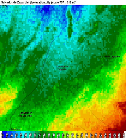 Salvador de Zapardiel elevation map